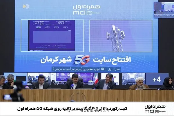 ثبت رکورد بیشتر از 4 گیگابیت بر ثانیه روی شبکه 5G همراه اول
